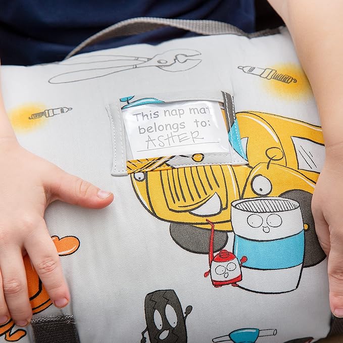 JumpOff Jo Nap Mat for Kids - Cozy Kids Rest Mat with Removable Pillow and Ultra Soft Blanket for Preschool, Daycare, and Sleepovers - Jo’s Garage