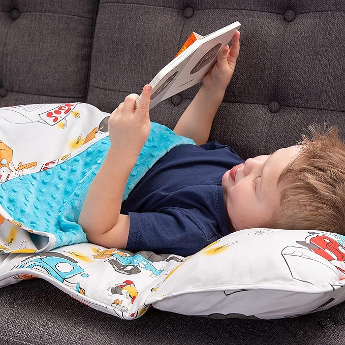 JumpOff Jo Nap Mat for Kids - Cozy Kids Rest Mat with Removable Pillow and Ultra Soft Blanket for Preschool, Daycare, and Sleepovers - Jo’s Garage