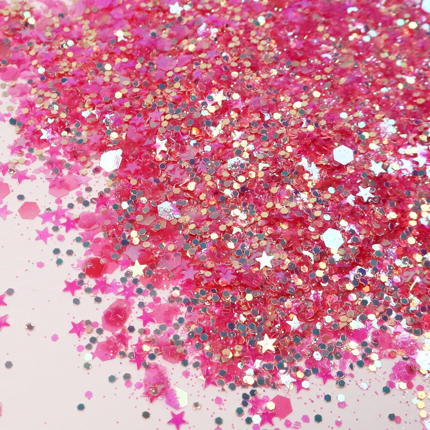 Holographic Pink Unicorn Glitter - 15G Chunky Face, Hair, Eye & Body Glitter Set for Women. Rave & Festival Accessories