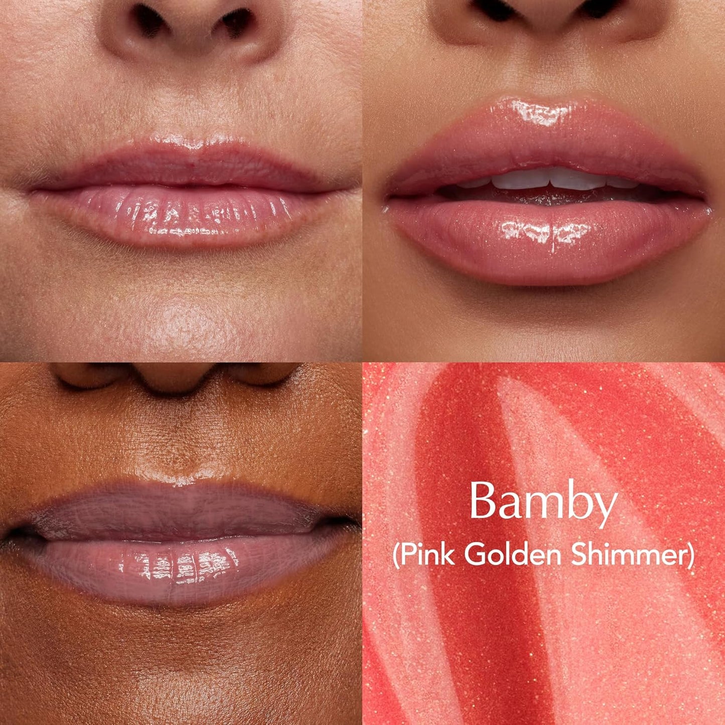 Thrive Causemetics Sheer Strength Lip Plumping Peptide Gloss, Lip Plumper with Vitamin E, Peptides, Plumps, Smooths & Hydrates Lips, High Shine, Vegan & Cruelty Free, Bamby (Pink Golden Shimmer)