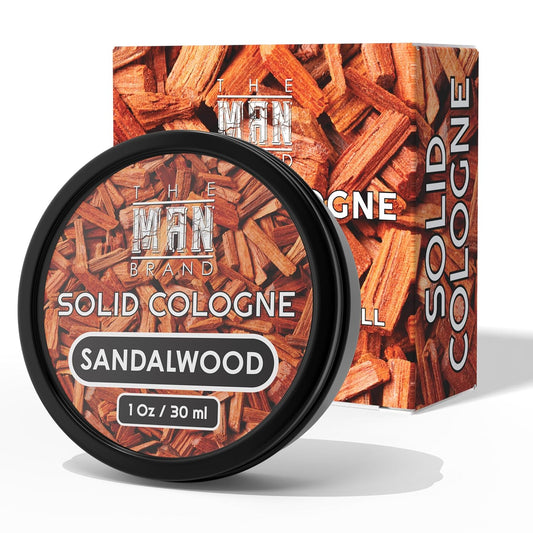 Solid Cologne Men's Sandalwood Cologne for Men, Wax Sandalwood Perfume, Solid Perfume with a Sandalwood Men's Fragrance (1 Ounce, Sandalwood Men's Cologne Balm)