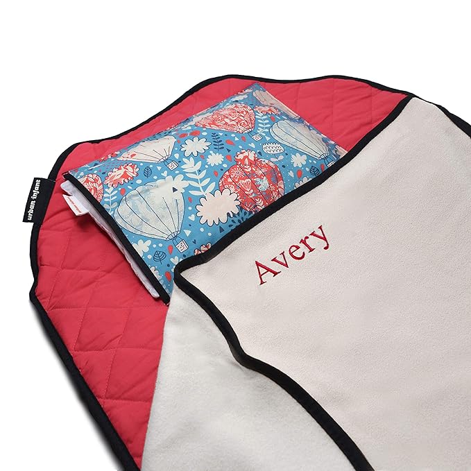 Personalized Tot Cot Kids Nap Mat - Toddler Preschool Daycare Bedding Cover with Blanket and Pillow - Ages 2 Yrs to 5 Yrs