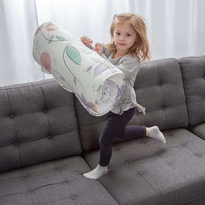JumpOff Jo Nap Mat for Kids - Cozy Kids Rest Mat with Removable Pillow and Ultra Soft Blanket for Preschool, Daycare, and Sleepovers - Fairy Blossoms
