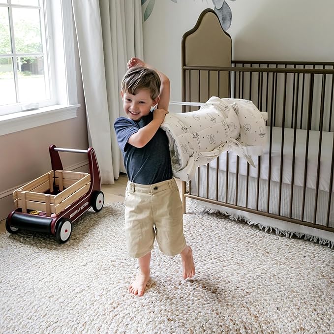 Makemake Organics GOTS Certified Organic Cotton Nap Mat with Detachable Pillow for Kids Soft Sleeping Bag for Toddlers, Boys, Girls - Ideal for Daycare, Preschool, Kindergarten