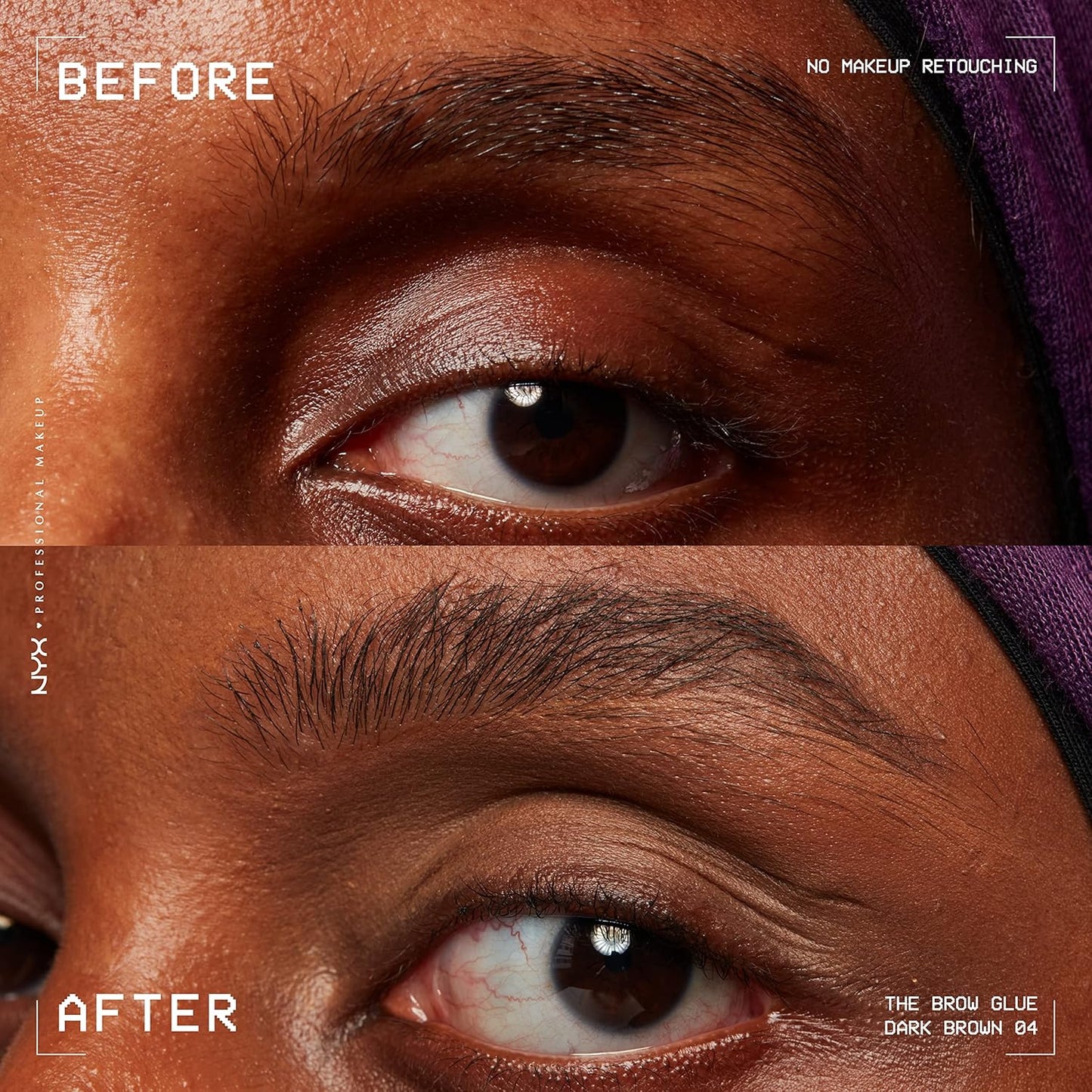 NYX PROFESSIONAL MAKEUP The Brow Glue Extreme Hold Tinted Eyebrow Gel Dark Brown & Butter Gloss Non-Sticky Lip Gloss Tiramisu