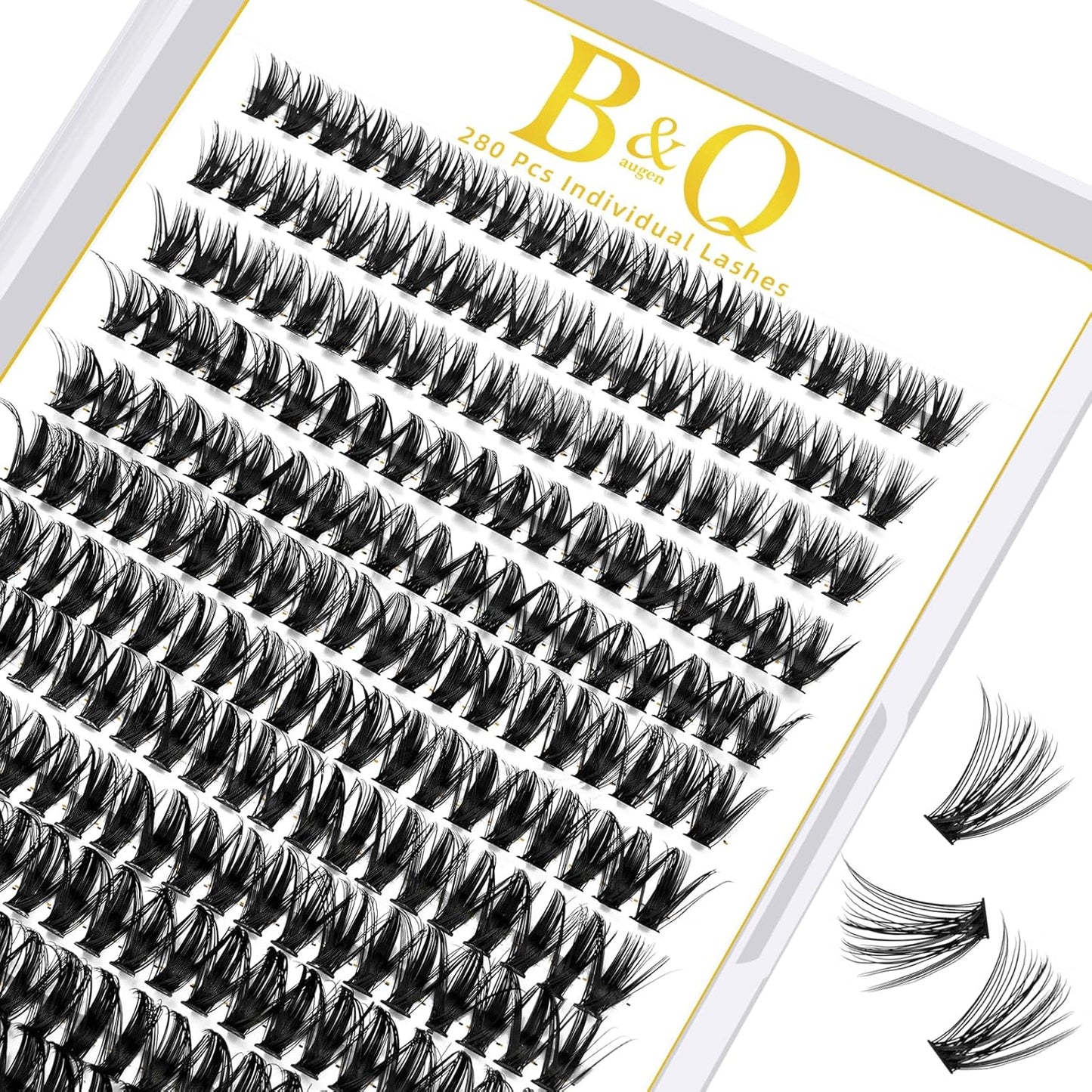 B&Qaugen Lash Clusters 50D-D-11mm Individual Lashes 280 Clusters False Eyelash 30D 40D 50D Lash Clusters Extensions Individual Lashes Cluster DIY Eyelash Extensions at Home (50D-D,11mm)