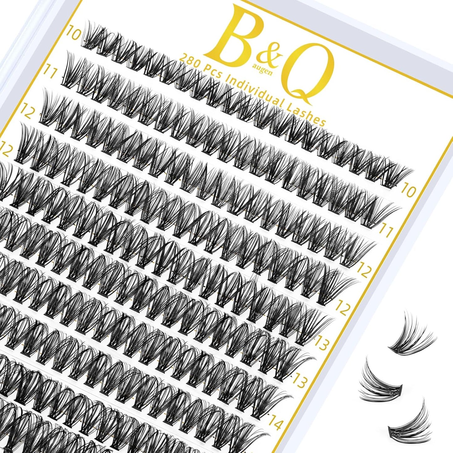 B&Qaugen Lash Clusters 40D-D-10-18MIX Individual Lashes 280 Clusters False Eyelash 40D 40D 50D Lash Clusters Extensions Individual Lashes Cluster DIY Eyelash Extensions at Home (40D-D,10-18MIX)
