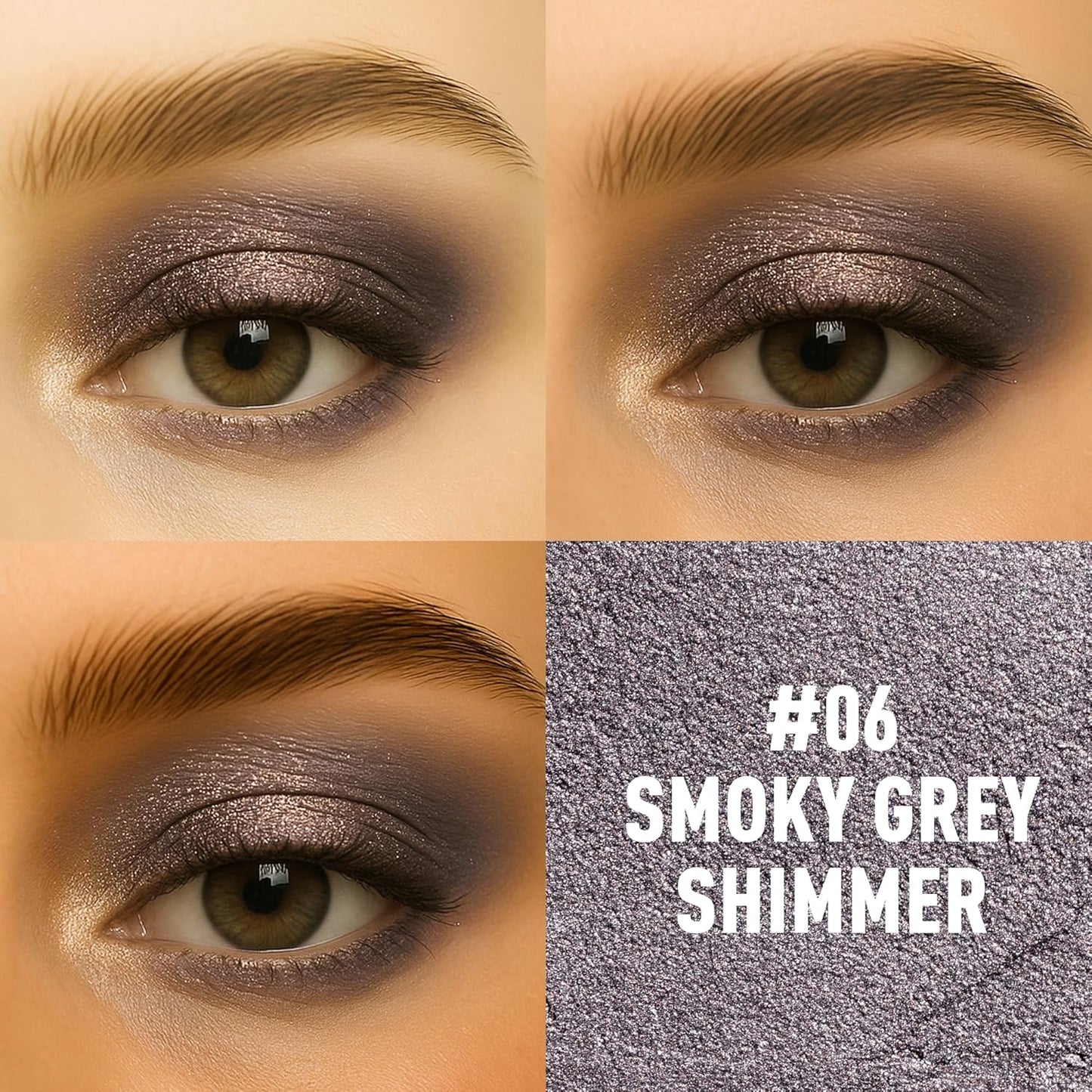 FV Cream Shimmer Eyeshadow Stick，Long Lasting & Waterproof, Multi-Use & High Pigment Eyeshadow Makeup Stick, Smoky Grey Shimmer