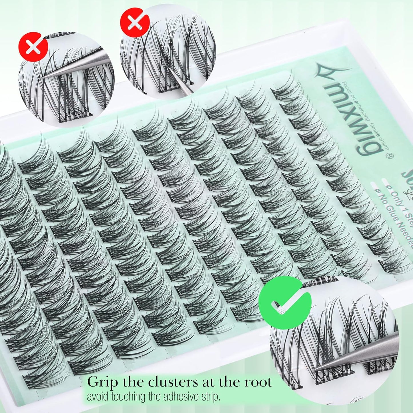Natural Self Adhesive Lash Clusters Wispy Pre Glued Eyelashes Clusters C-curly Self Adhesive Eyelash Extensions 10-16MM No Glue Needed Individual Lashes 120 Pcs by Lvmixwig