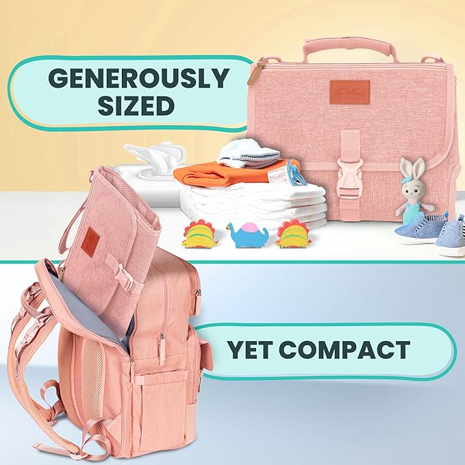 Portable Changing Pad for Baby – Soft, Comfortable Portable Diaper Changing Pad with Wipes Pockets, Waterproof and Easy to Clean – Baby Shower Gifts Newborn Essentials Must Haves Baby Registry Search