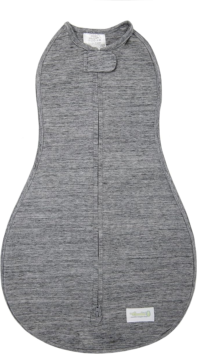 Woombie Original Baby Swaddling Blanket - Self-Soothing, Cotton Baby Swaddle with Zipper - Wearable Newborn Blanket, Twilight Heathered Gray, 5-13 lbs