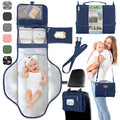 Portable Changing Pad for Baby, Travel Diaper Changing Pad for Newborn, Large Waterproof Baby Changing Mat, Foldable & Detachable Diaper Changing Station with Baby Wipes Pockets Baby Stuff by Pillani