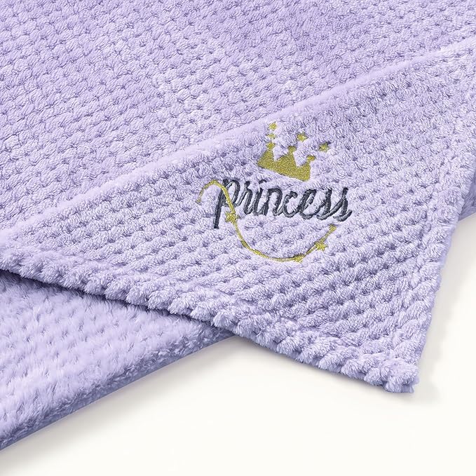 CREVENT 30''X40'' Cute Cozy Fluffy Warm Baby Blanket for Girls Infants Toddlers' Bedding Crib Cot Stroller, Baby Shower Birthday Newborn's Gift - Purple Crown 75X100cm