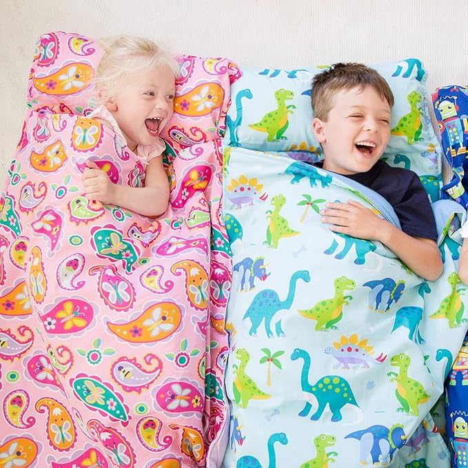 Wildkin Kids Original Nap Mat – Cozy Kids Sleep Mat with Pillow, ideal for School & Travel