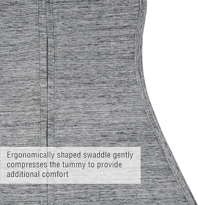 Woombie Original Baby Swaddling Blanket - Self-Soothing, Cotton Baby Swaddle with Zipper - Wearable Newborn Blanket, Twilight Heathered Gray, 5-13 lbs